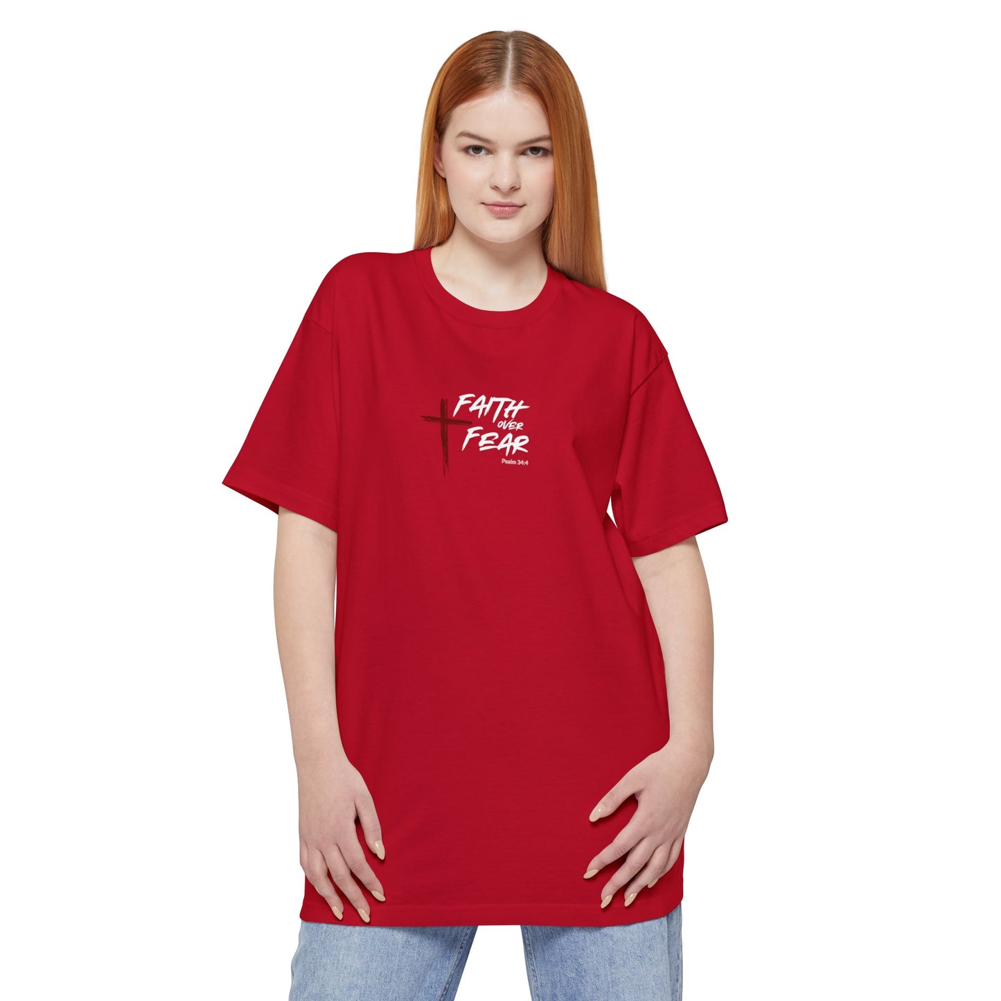 Faith Over Fear Psalm 34:4 Tall T-Shirt