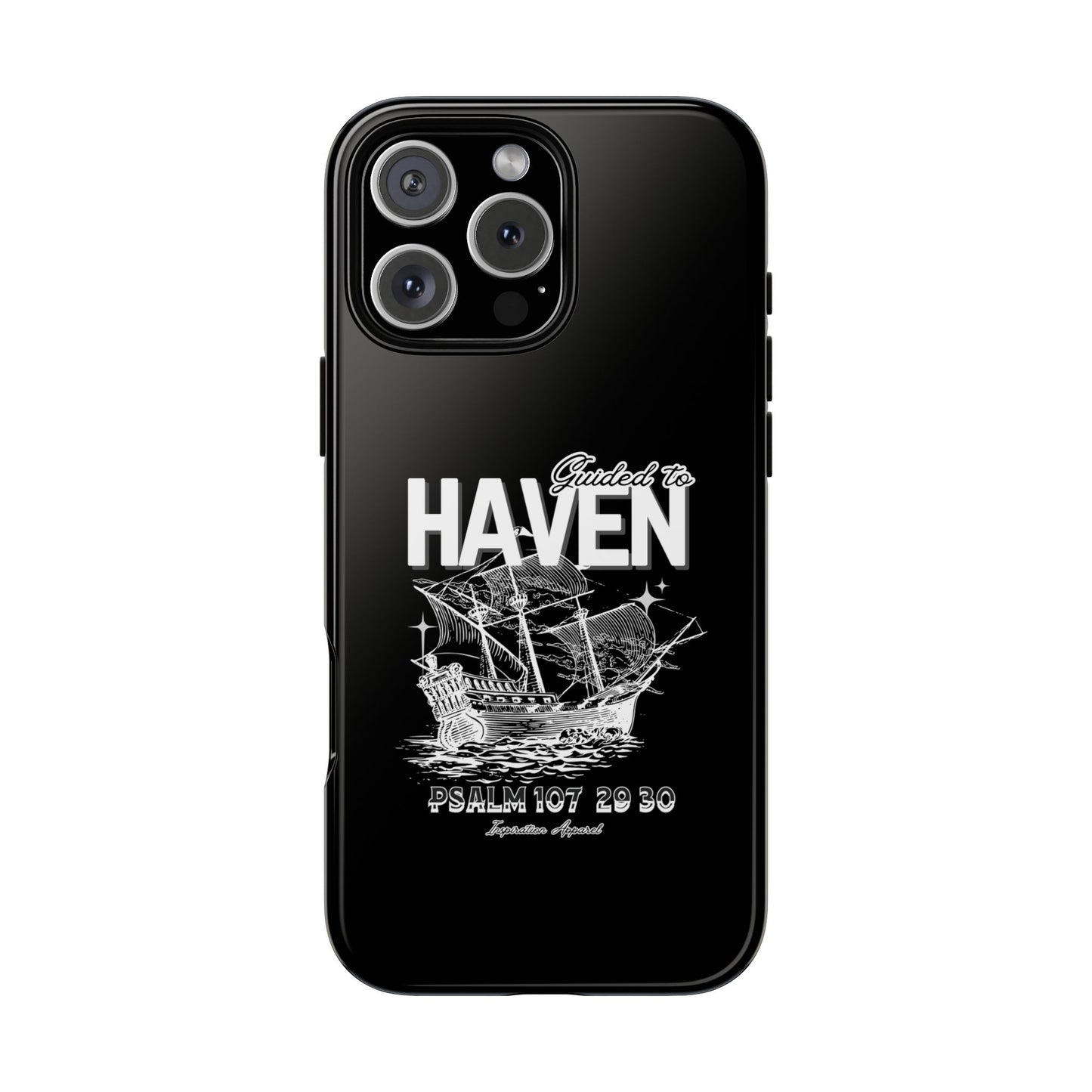 Guided to Haven Psalm 107:29–30 Stylish Phone Case