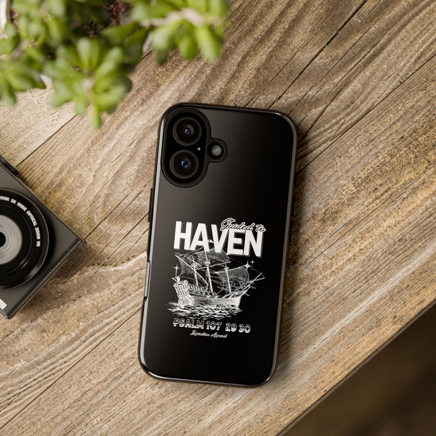 Guided to Haven Psalm 107:29–30 Stylish Phone Case