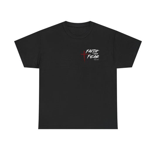 Faith Over Fear Psalm: 34:4 Unisex Heavy Cotton Tee