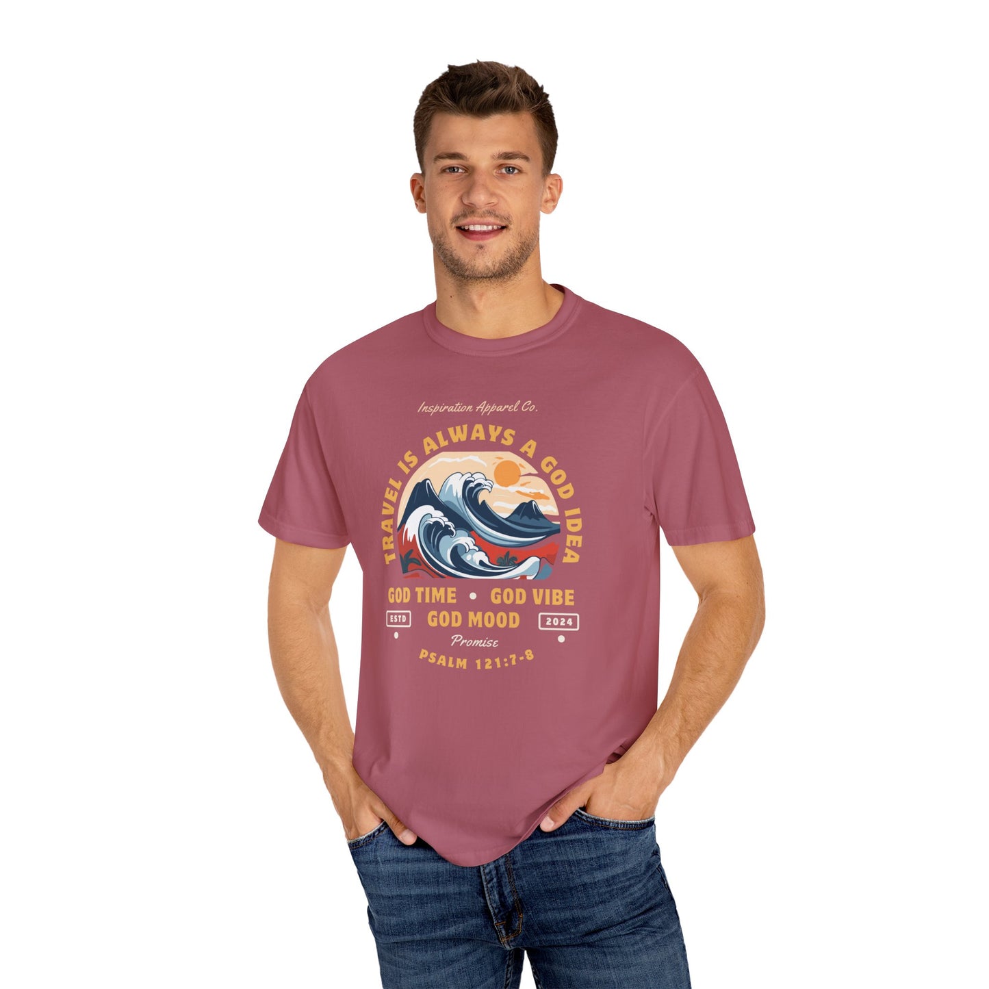 Travel is Always a God Idea Unisex Garment-Dyed T-shirt