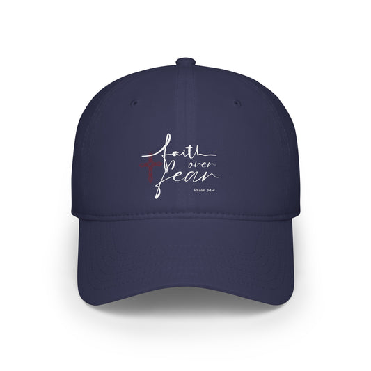 Ladies Faith Over Fear Psalm 34:4 Baseball Cap