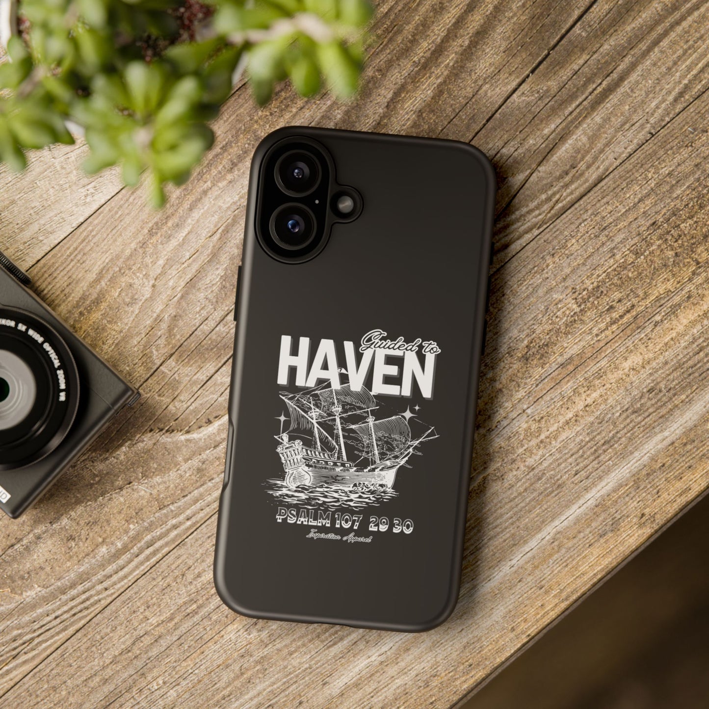 Guided to Haven Psalm 107:29–30 Stylish Phone Case