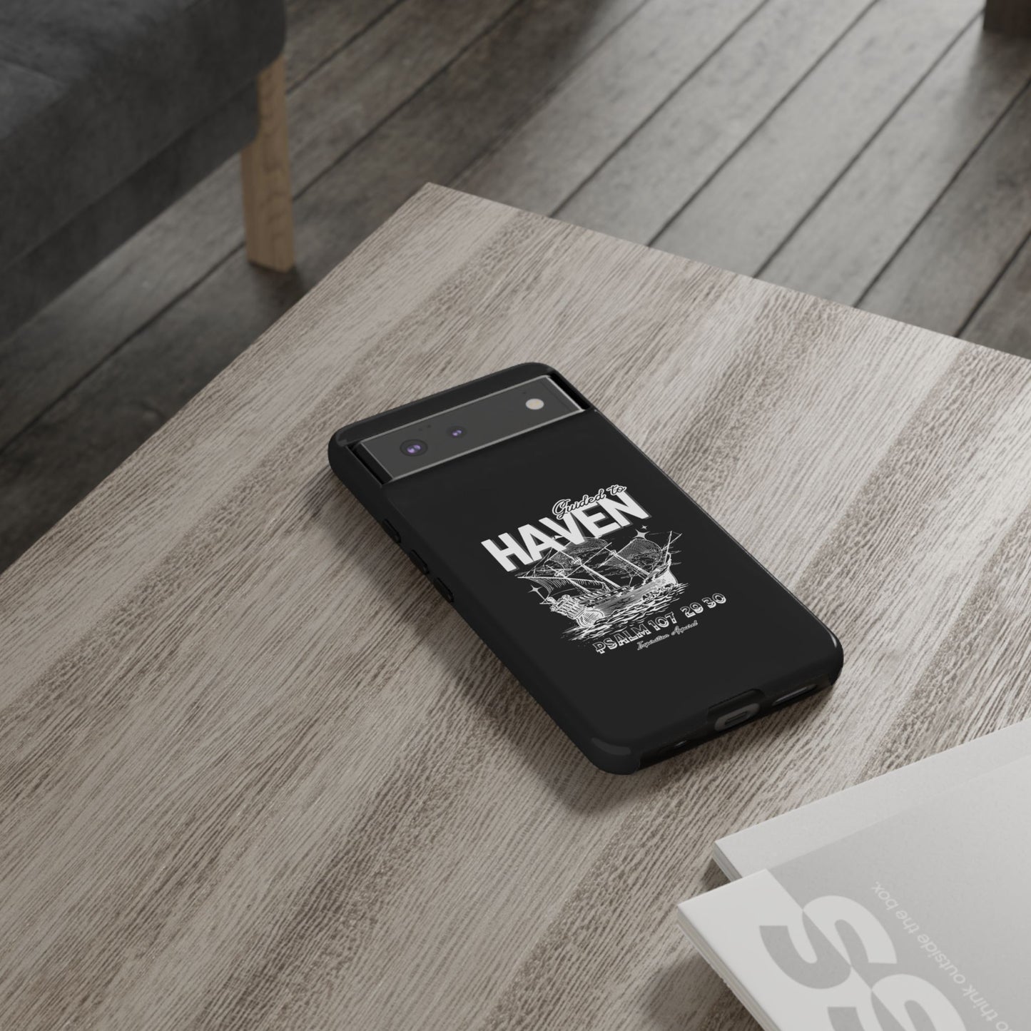 Guided to Haven Psalm 107:29–30 Stylish Phone Case