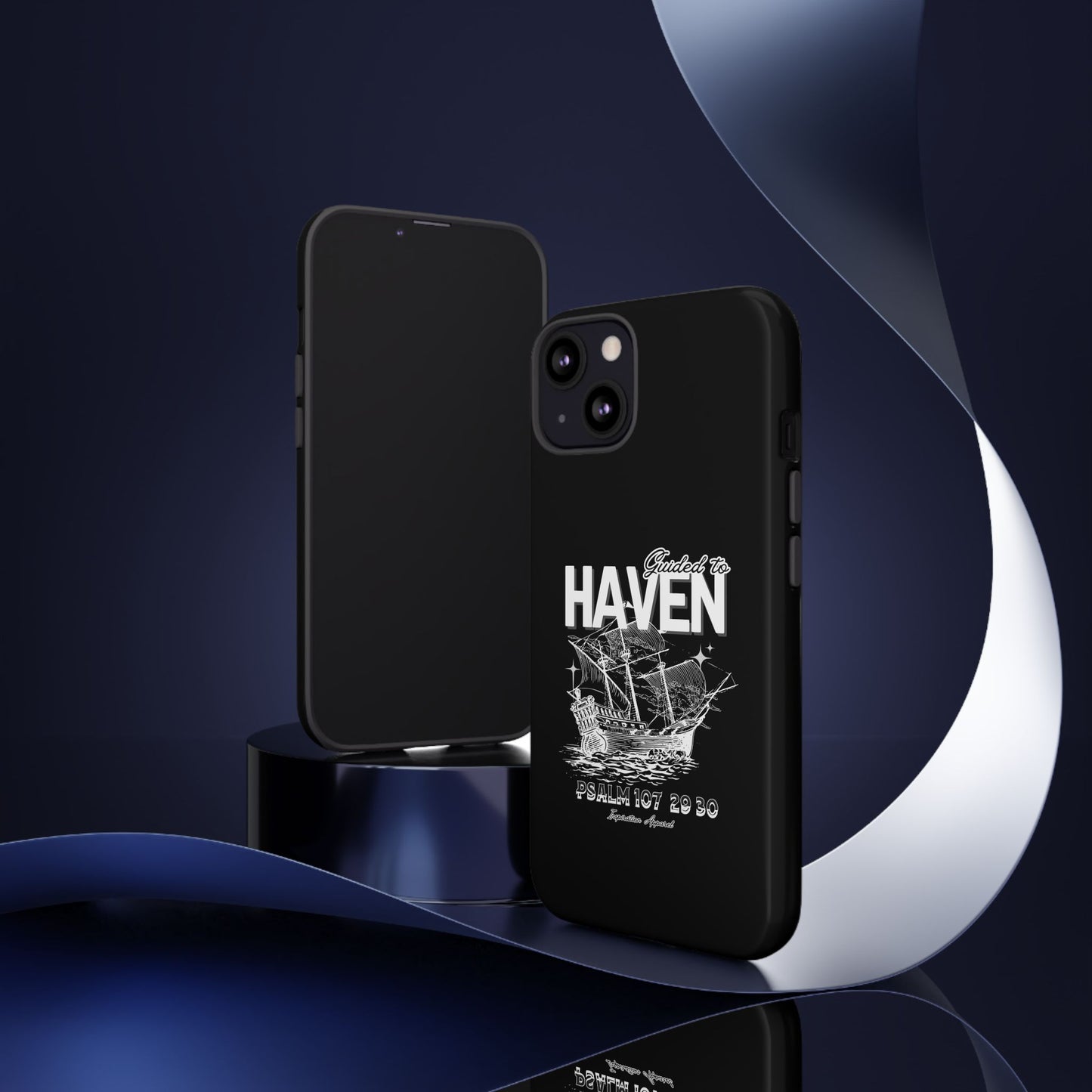 Guided to Haven Psalm 107:29–30 Stylish Phone Case