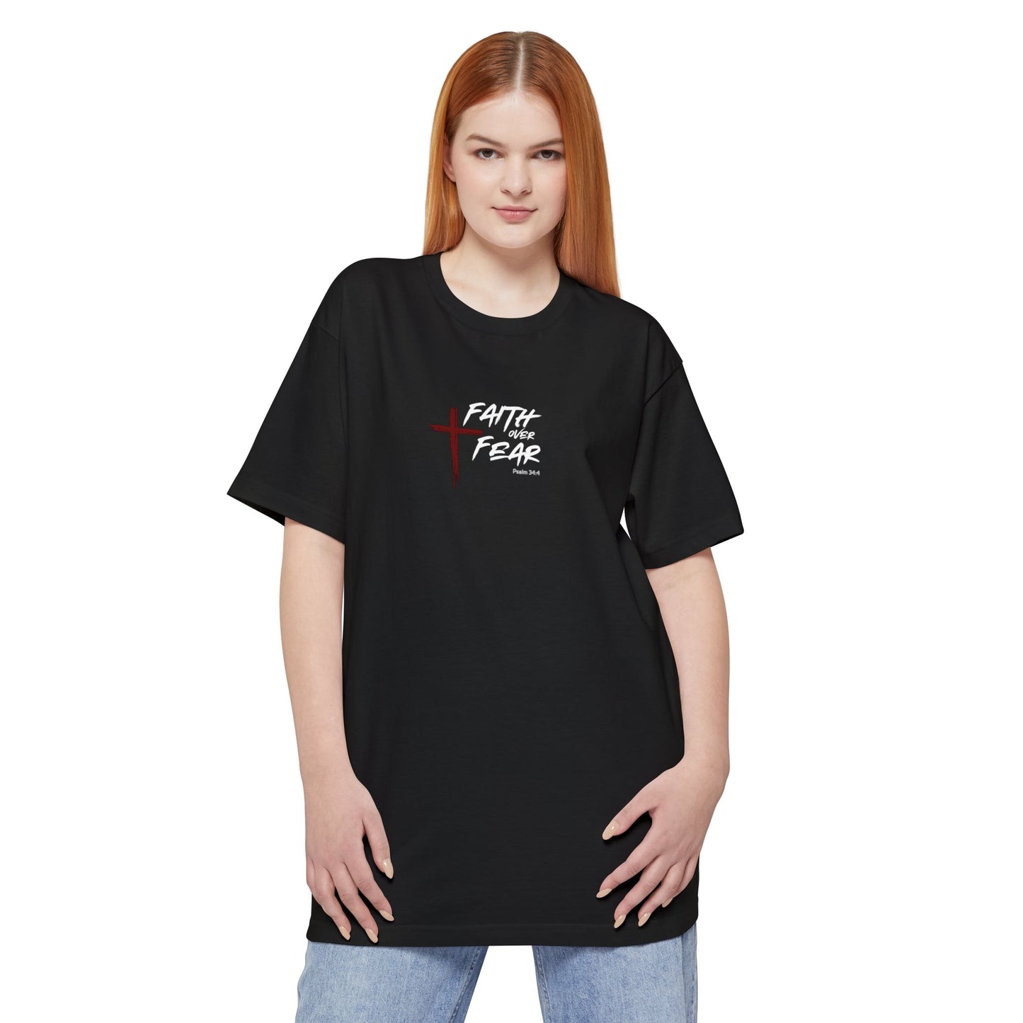 Faith Over Fear Psalm 34:4 Tall T-Shirt