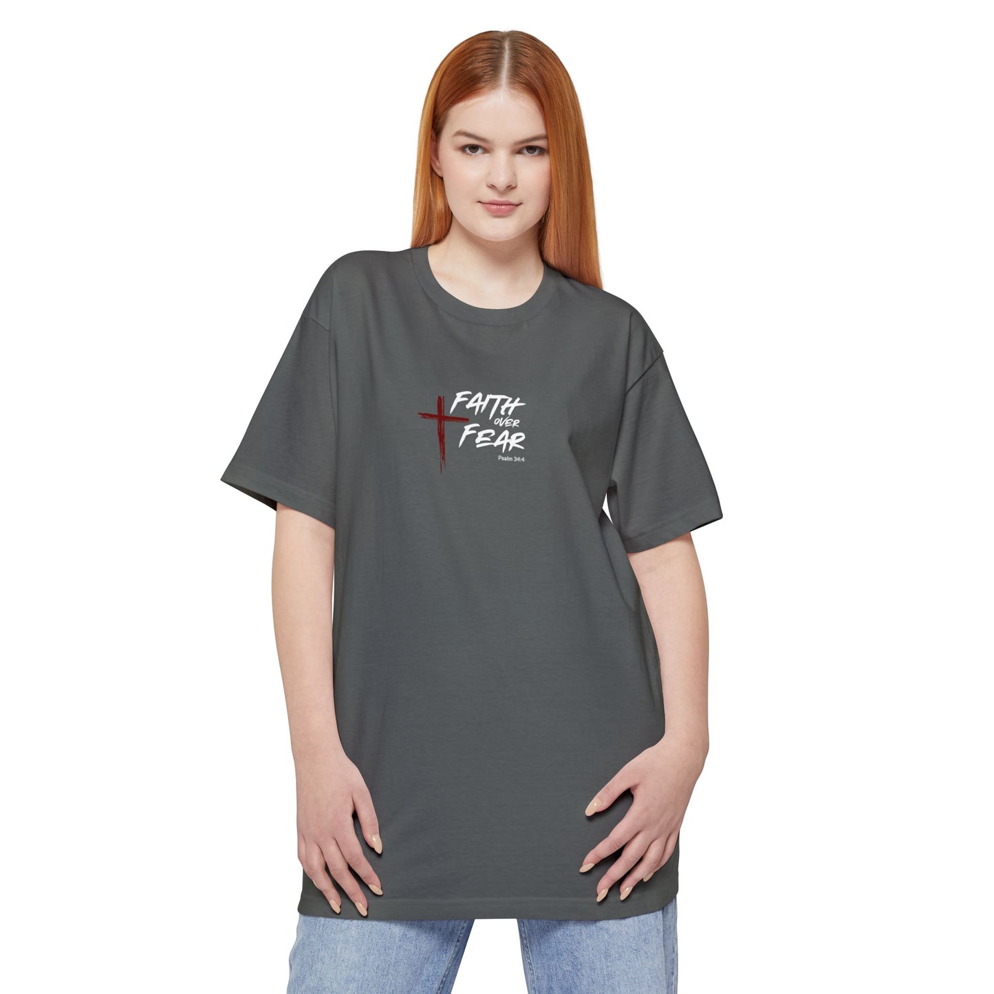 Faith Over Fear Psalm 34:4 Tall T-Shirt