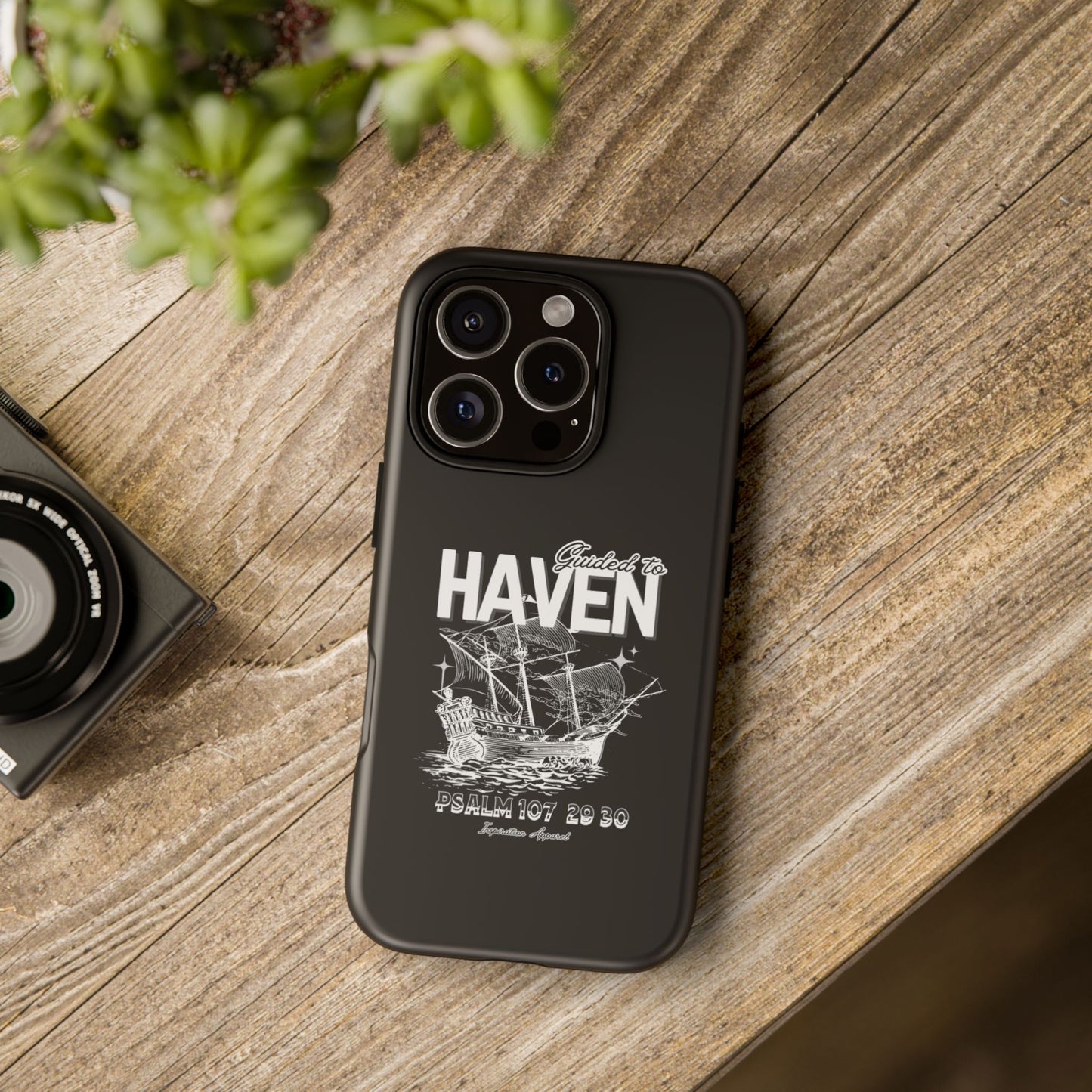 Guided to Haven Psalm 107:29–30 Stylish Phone Case