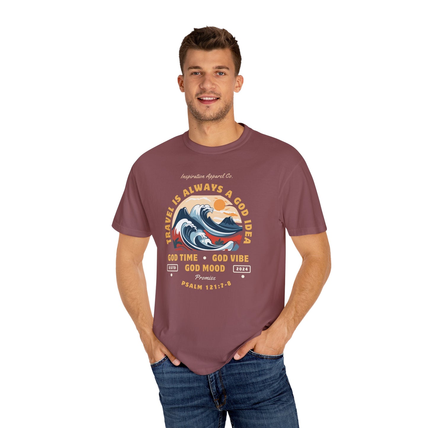 Travel is Always a God Idea Unisex Garment-Dyed T-shirt
