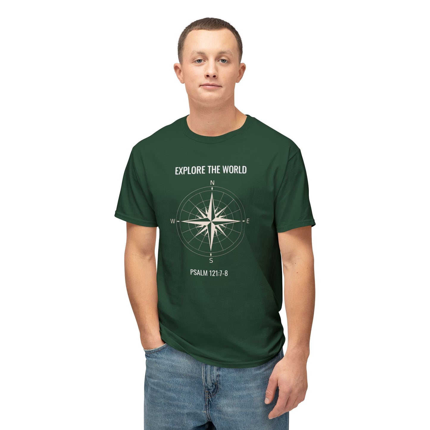 Explore The World Psalm 121:7-8Unisex HD Cotton™ T-shirt