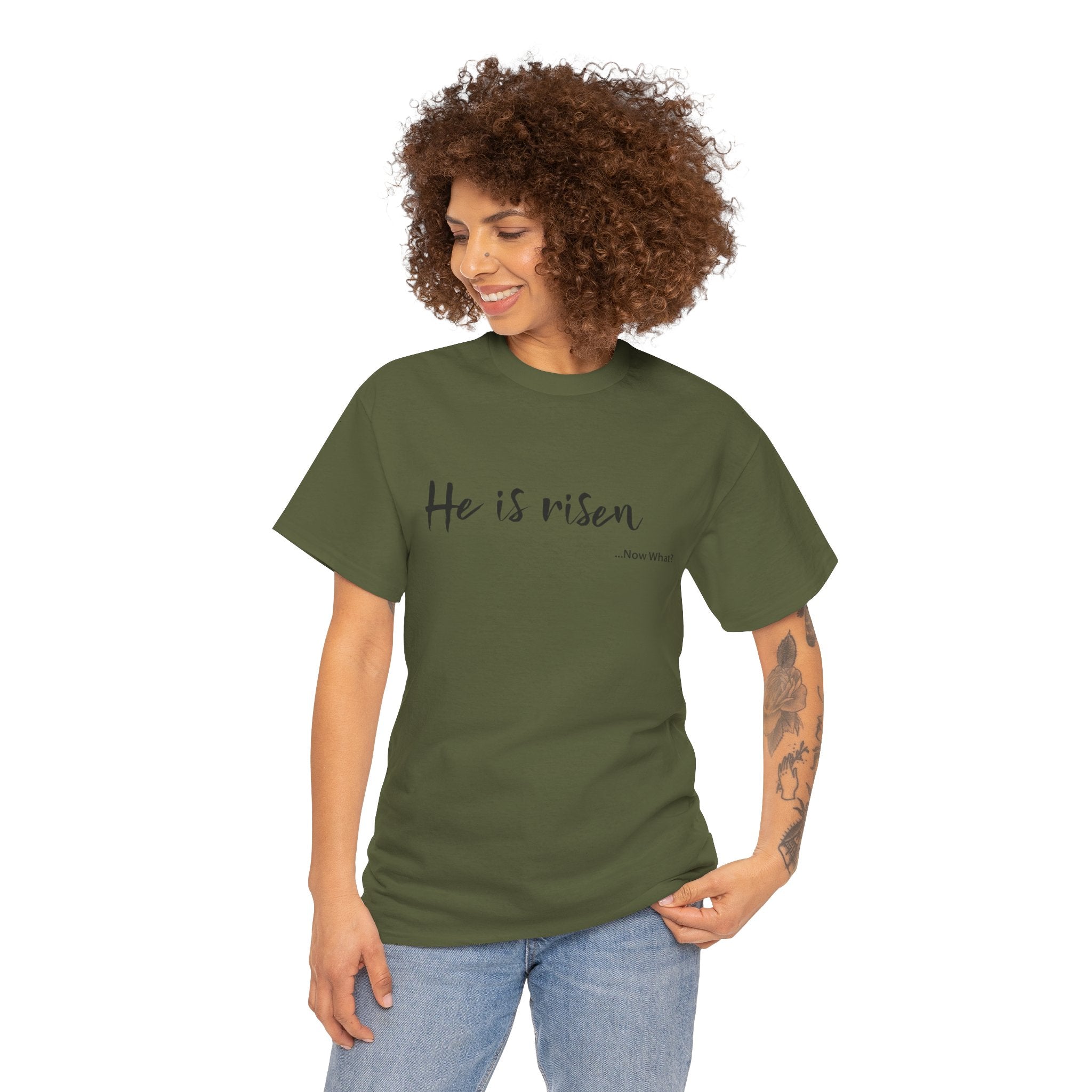 TWC - He Is Risen...Now What?-Unisex Heavy Cotton Tee