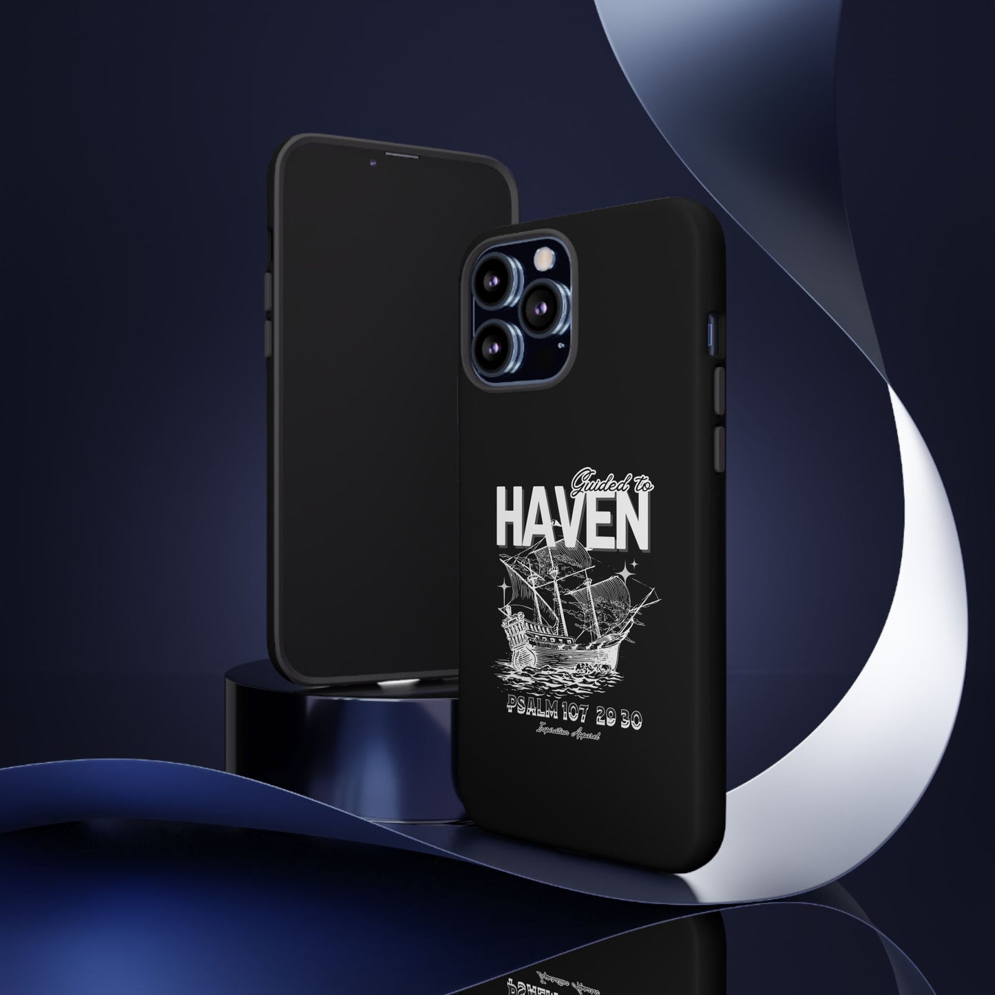Guided to Haven Psalm 107:29–30 Stylish Phone Case