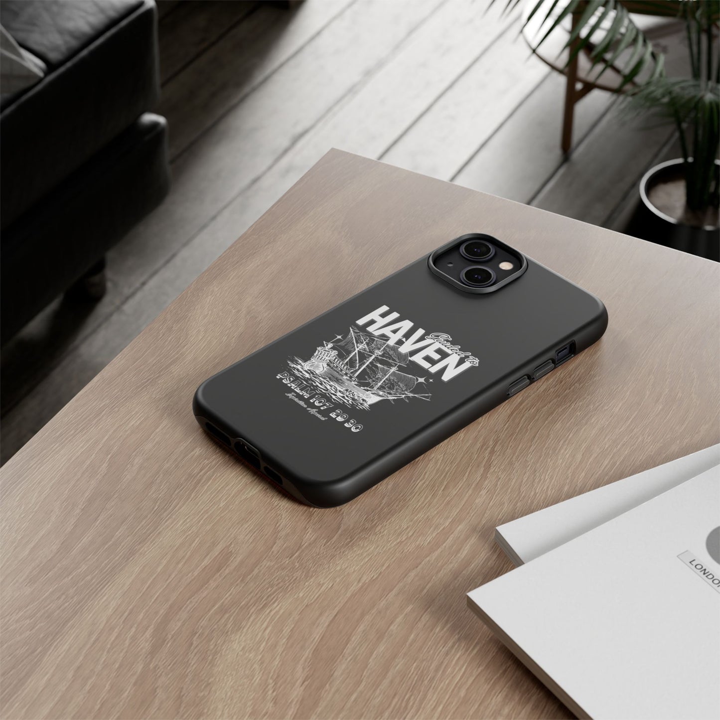Guided to Haven Psalm 107:29–30 Stylish Phone Case