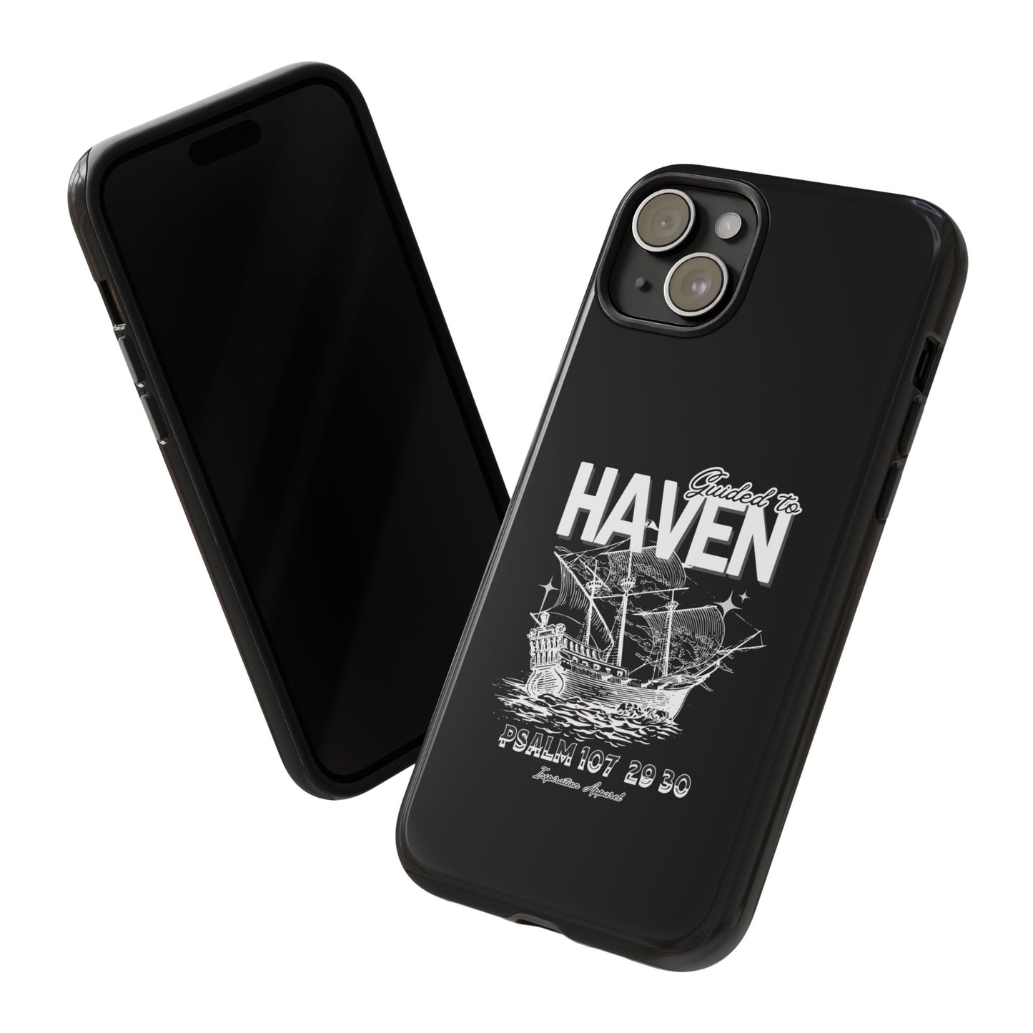 Guided to Haven Psalm 107:29–30 Stylish Phone Case