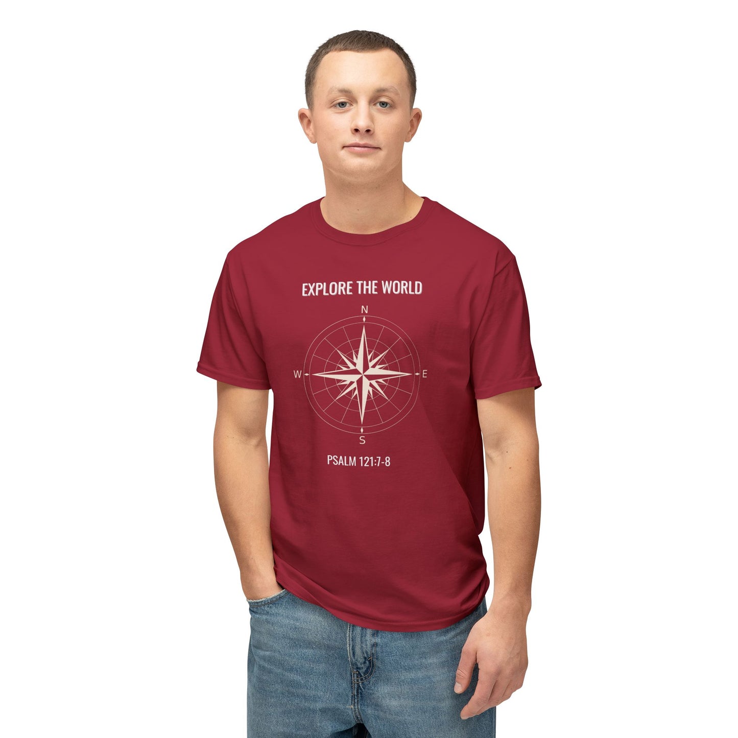 Explore The World Psalm 121:7-8Unisex HD Cotton™ T-shirt