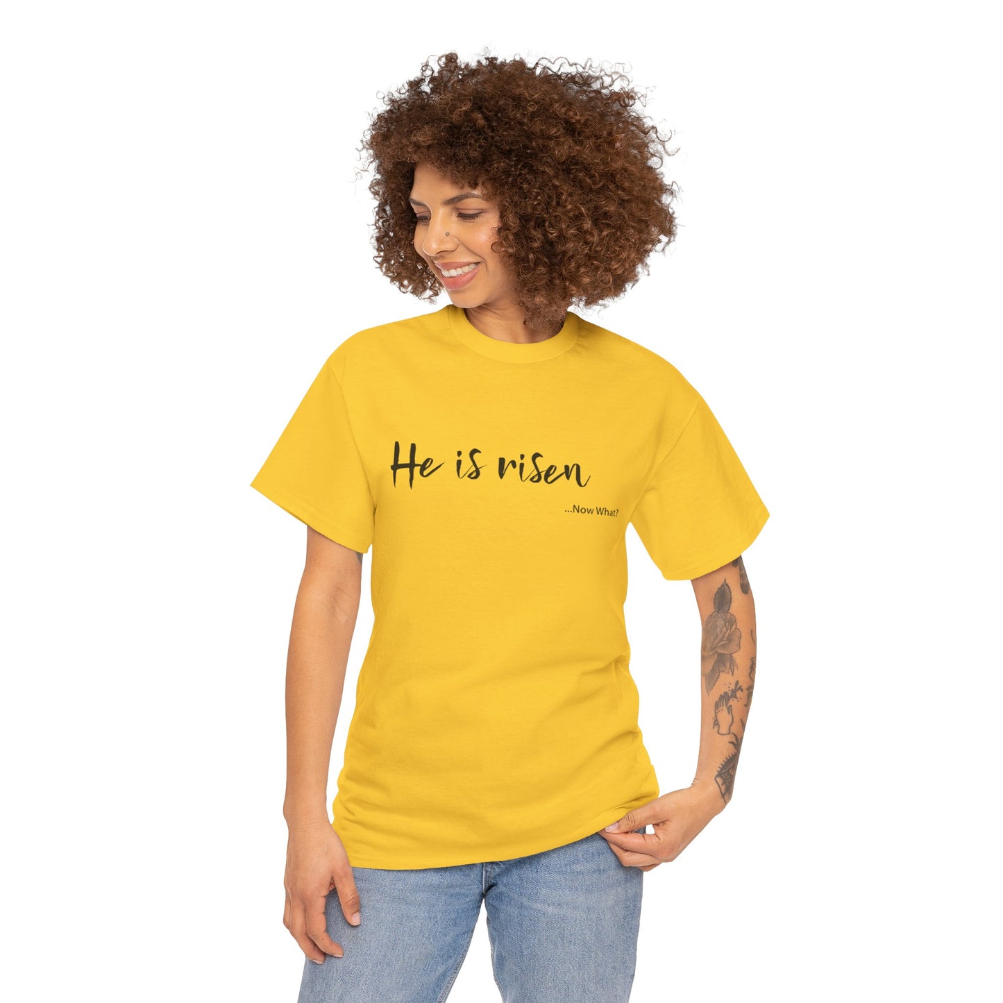 TWC - He Is Risen...Now What?-Unisex Heavy Cotton Tee