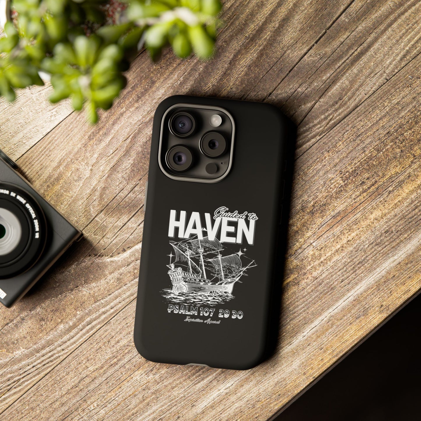 Guided to Haven Psalm 107:29–30 Stylish Phone Case