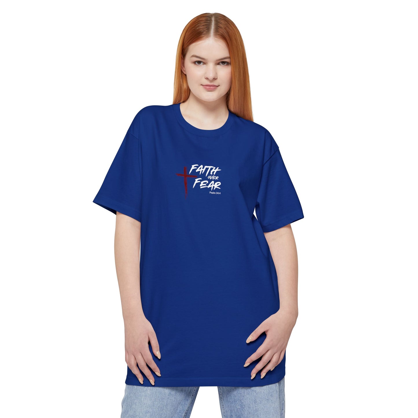 Faith Over Fear Psalm 34:4 Tall T-Shirt